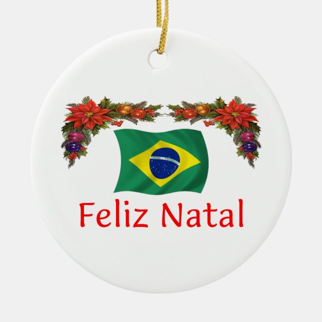 Adorno De Cerámica Navidad del Brasil (Frente)