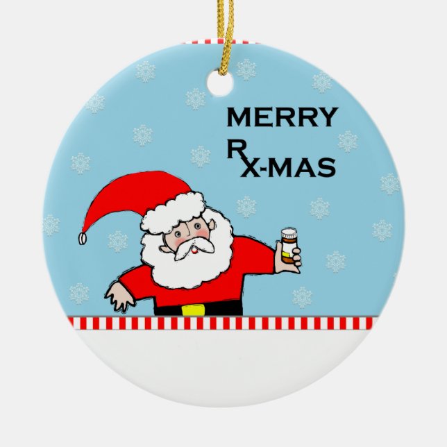Adorno De Cerámica Navidad del farmacéutico (Frente)