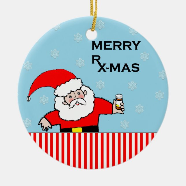 Adorno De Cerámica Navidad del farmacéutico cobrable (Frente)