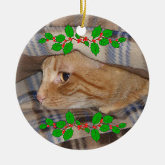 Adorno De Cerámica Navidad del gato de Dax