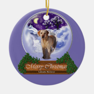 Adorno De Cerámica Navidad del labrador retriever