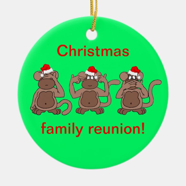 Adorno De Cerámica navidad del mono (Frente)