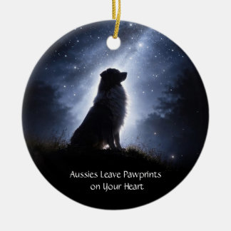 Adorno De Cerámica Navidad del Pastor Australiano o Aussie