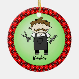 Adorno De Cerámica Navidad del peluquero del empleo personalizado