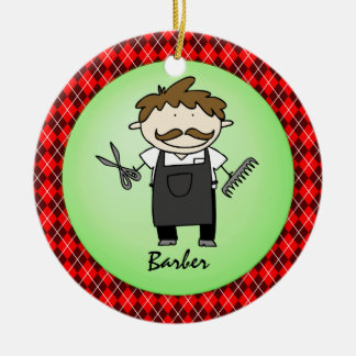 Adorno De Cerámica Navidad del peluquero del empleo personalizado