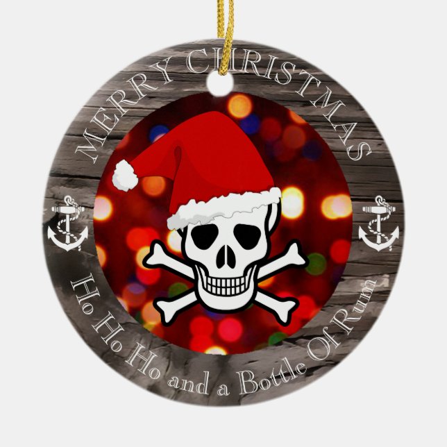 Adorno De Cerámica Navidad del pirata (Frente)