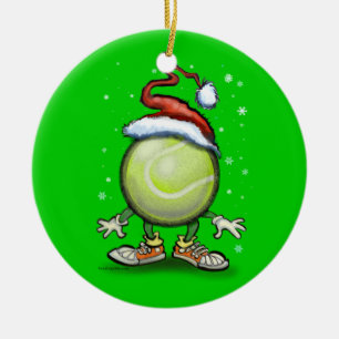 Adorno De Cerámica Navidad del tenis