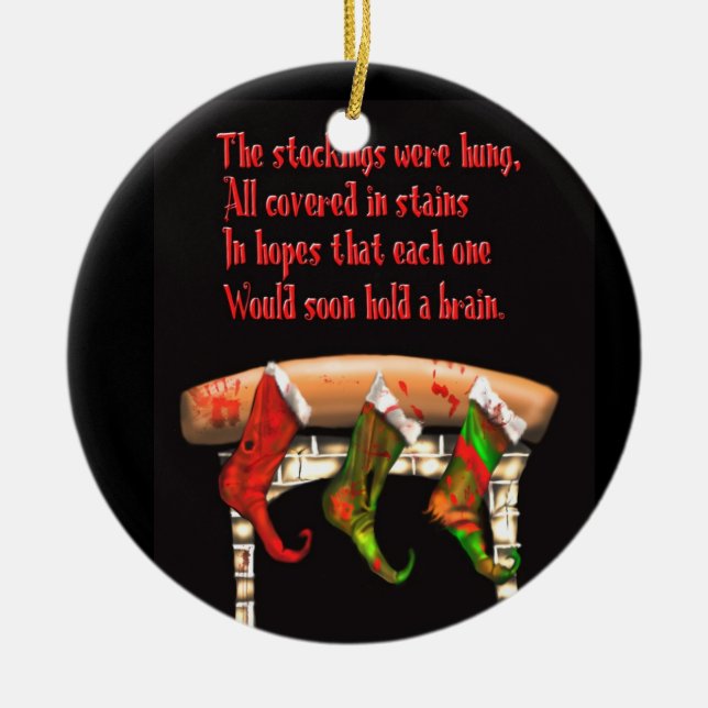 Adorno De Cerámica navidad del zombi (Frente)