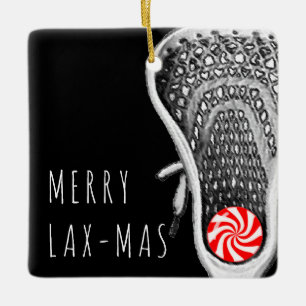 Adorno De Cerámica Navidad divertida de lacrosse