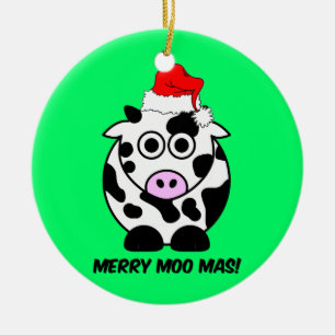Adorno De Cerámica navidad divertido de la vaca