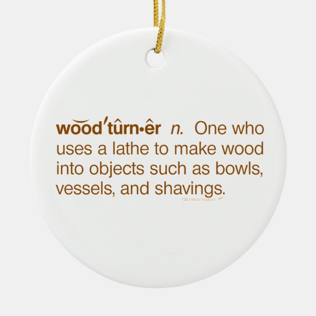 Adorno De Cerámica Navidad divertido de Woodturning de la definición (Frente)