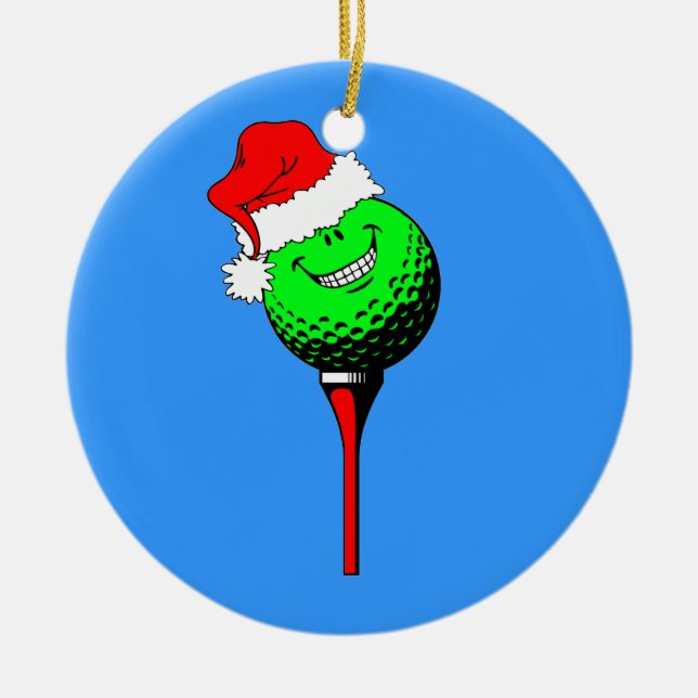 Adorno De Cerámica navidad divertido del golf (Frente)