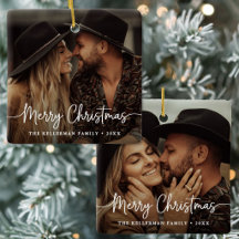 Navidad elegante con dos fotos a doble cara