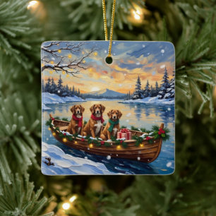Adorno De Cerámica Navidad en Barco de Vizsla