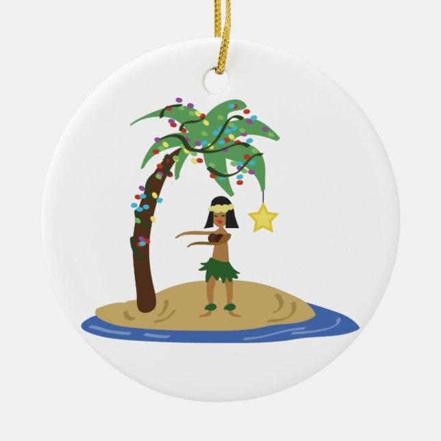 Adorno De Cerámica Navidad en Hawaii (Frente)