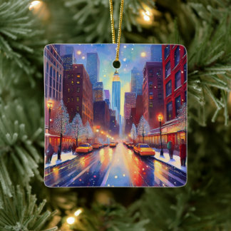 Adorno De Cerámica Navidad en la Ciudad