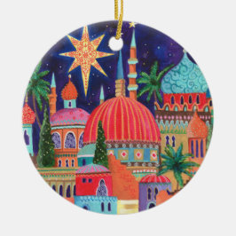 Adorno De Cerámica Navidad en la Ciudad Oriental 
