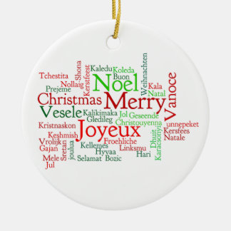 Adorno De Cerámica Navidad en muchas idiomas