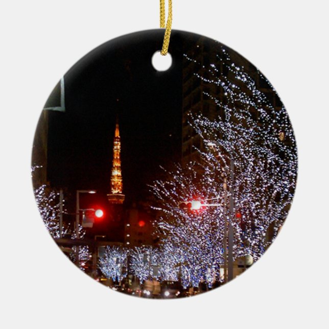 Adorno De Cerámica Navidad en Tokio, Japón (Frente)