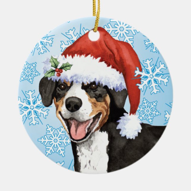 Adorno De Cerámica Navidad Entlebucher (Frente)