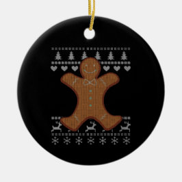 Adorno De Cerámica Navidad Fea - Pan de Jengibre