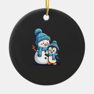 Adorno De Cerámica Navidad Feliz Navidad Para Regalo Pingüino Muñeco