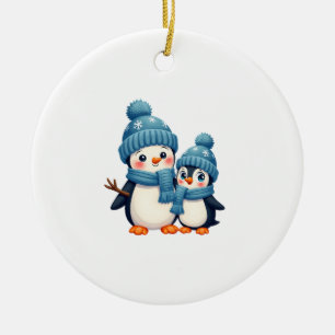 Adorno De Cerámica Navidad Feliz Navidad Para Regalo Pingüino Muñeco