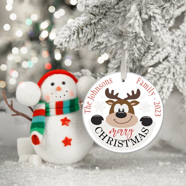 Adorno De Cerámica Navidad Feliz personalizada (Personalized Merry Christmas Ceramic Tree Decoration)