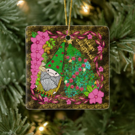 ADORNO DE CERÁMICA NAVIDAD FEROSA PERSONALIZADA CON ÁRBOL DE GNOME XM