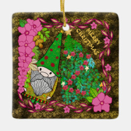 ADORNO DE CERÁMICA NAVIDAD FEROSA PERSONALIZADA CON ÁRBOL DE GNOME XM