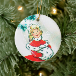 Adorno De Cerámica navidad festiva retro vintage