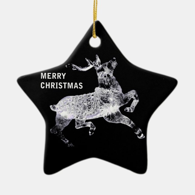 Adorno De Cerámica Navidad GCU del tirador del trineo (Frente)