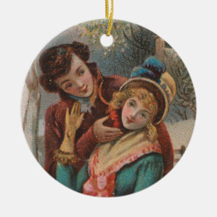 Adorno De Cerámica Navidad, Inglaterra-Anuncio de época victoriana vi