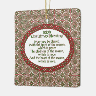Adorno De Cerámica Navidad irlandés que bendice, día de fiesta