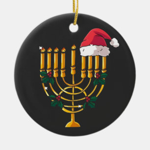 Adorno De Cerámica Navidad Janucá judío Santa Menorá 
