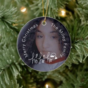 Adorno De Cerámica Navidad Letra Santa Dibujada a Mano Familia