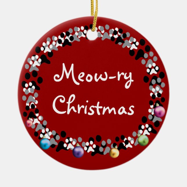 Adorno De Cerámica navidad Maullido-relais (Frente)