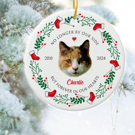 Adorno De Cerámica Navidad Memorial de Gato Personalizado