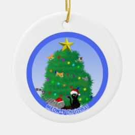 Adorno De Cerámica Navidad Meow-y