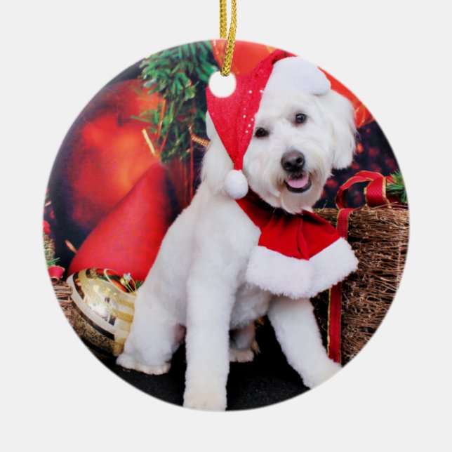 Adorno De Cerámica Navidad - mini Doodle - Winston (Frente)