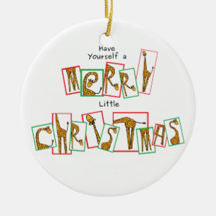 Adorno De Cerámica Navidad mismo de una jirafa - letras