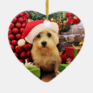 Adorno De Cerámica Navidad - mojón Terrier - Roxy