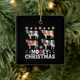 Adorno De Cerámica Navidad Mooey Amante de las Vacas Fiesta Granja Gr