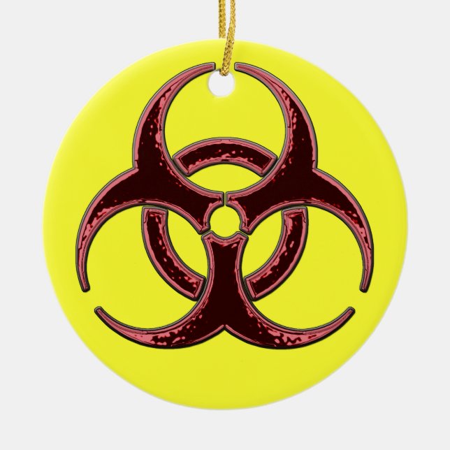 Adorno De Cerámica Navidad muy Felices de un Biohazard (Frente)