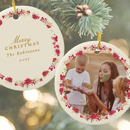 Adorno De Cerámica navidad navideña de flores botánicas