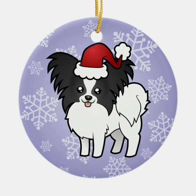 Adorno De Cerámica Navidad Papillon (Frente)