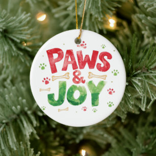 Adorno De Cerámica Navidad "Patas y Alegría" Festiva Amante de las Ma