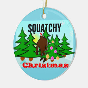 Adorno De Cerámica Navidad pegajoso de Sasquatch del navidad de