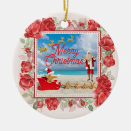 Adorno De Cerámica Navidad Peluda y Brillante