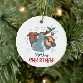 Adorno De Cerámica Navidad Perezoso Perezoso